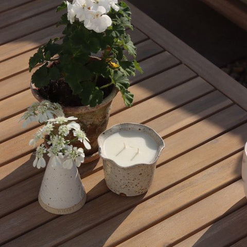 Scalloped garden Candle