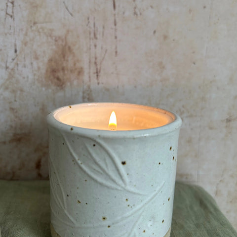 Refillable Ceramic Candle - White Speckle