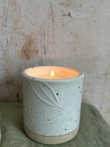 Refillable Ceramic Candle - White Speckle