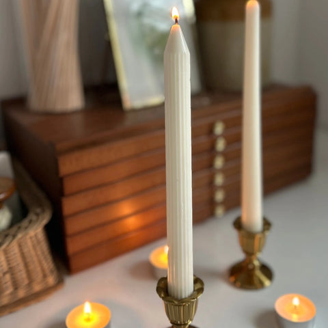 Ivory Tapered Dinner Candle